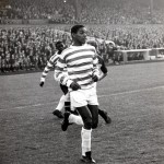 AYRTON INACIO CELTIC PLAYER 1965 AYRTON INACIO BEHIND IN ACTION AS MARCO DI SOUSA IN FRONT LOOKS ON CELTIC VERSUS MOTHERWELL RESERVES  BRAZILIAN PLAYERS ON TRIAL