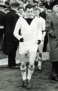 Celtic versus St Mirren 1966 Steve Chalmers football player leads out Celtic with John Hughes and George McLean leads out St Mirren