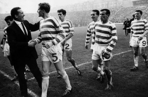 Jock Stein congratulating his players October 1965: